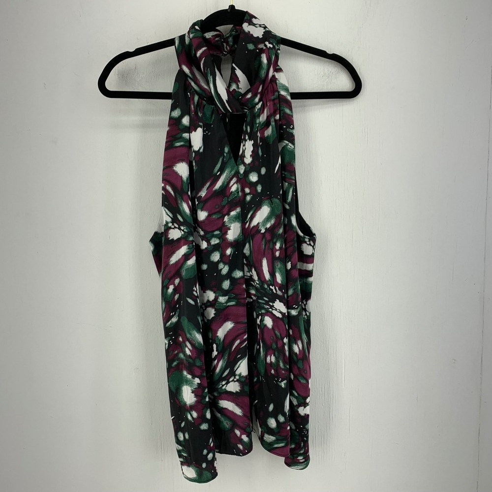 The Limited Womens XL Halter Neck Blouse Abstract Sleeveless Artsy Goth Eclectic